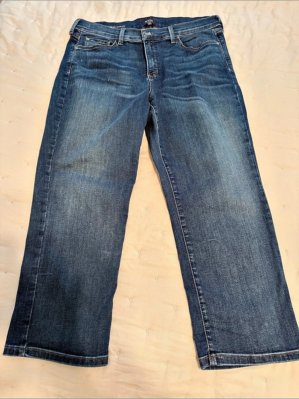 NYDJ Marilyn Relaxed Capri Jeans Blue Waist 15